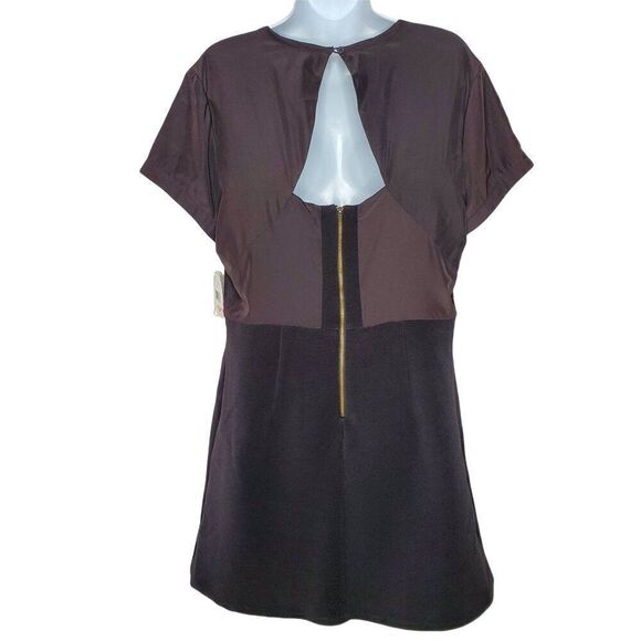 NEW Made Impulse Black Dress A-Line Cap Sleeve Siz XL Silky Top Stretch Bottom - Picture 2 of 5